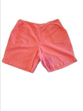 Women's Sun Moda Resortwear Linen Blend Shorts Coral Red Size XL